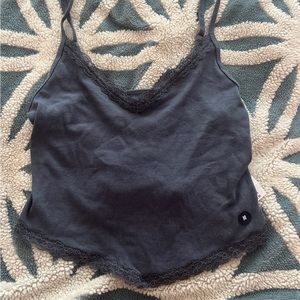 new with tags Hollister | navy blue lace cropped tank top